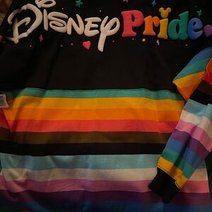 Disney Black Mickey Mouse Pride Spirit Jersey with Rainbow Stripes